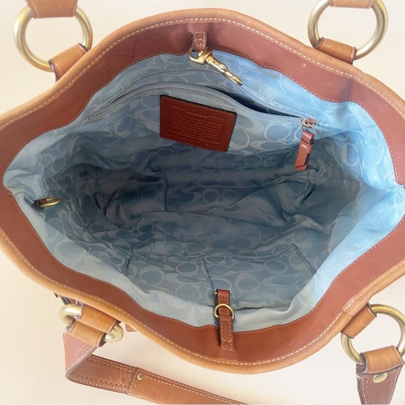 Coach Gigi Tote Bag Vintage Leather Turn Lock Carryall Casual Classic Tan F12888 - Picture 10 of 16